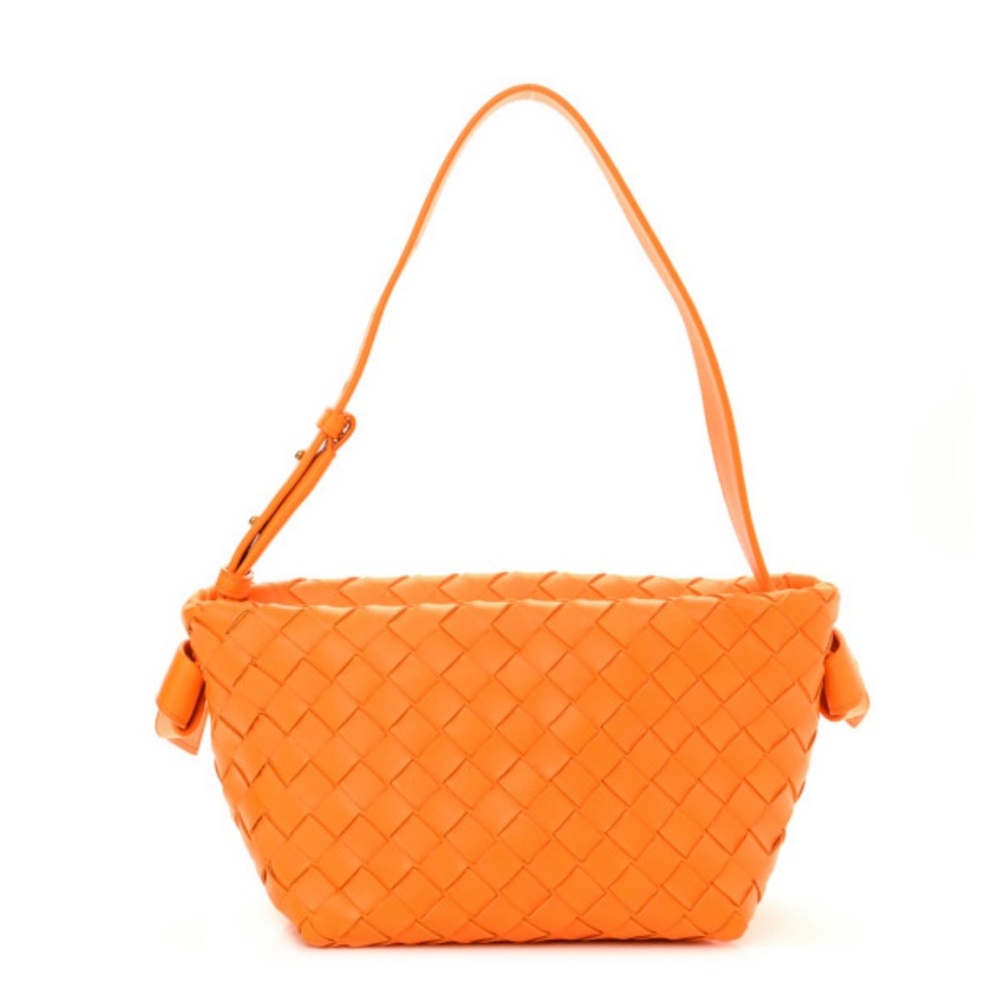 Bottega Veneta tie tangerine bag in size small. Authentic. BRAND NEW.